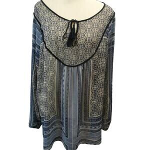 Rose & Olivia Women's 2X Tunic Blouse Sheer Lightweight Polyester